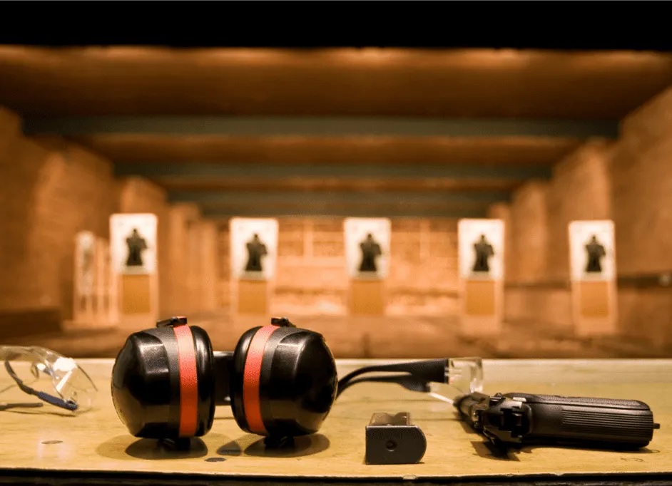 Protective equipment and training gear displayed in TGK's equipment area