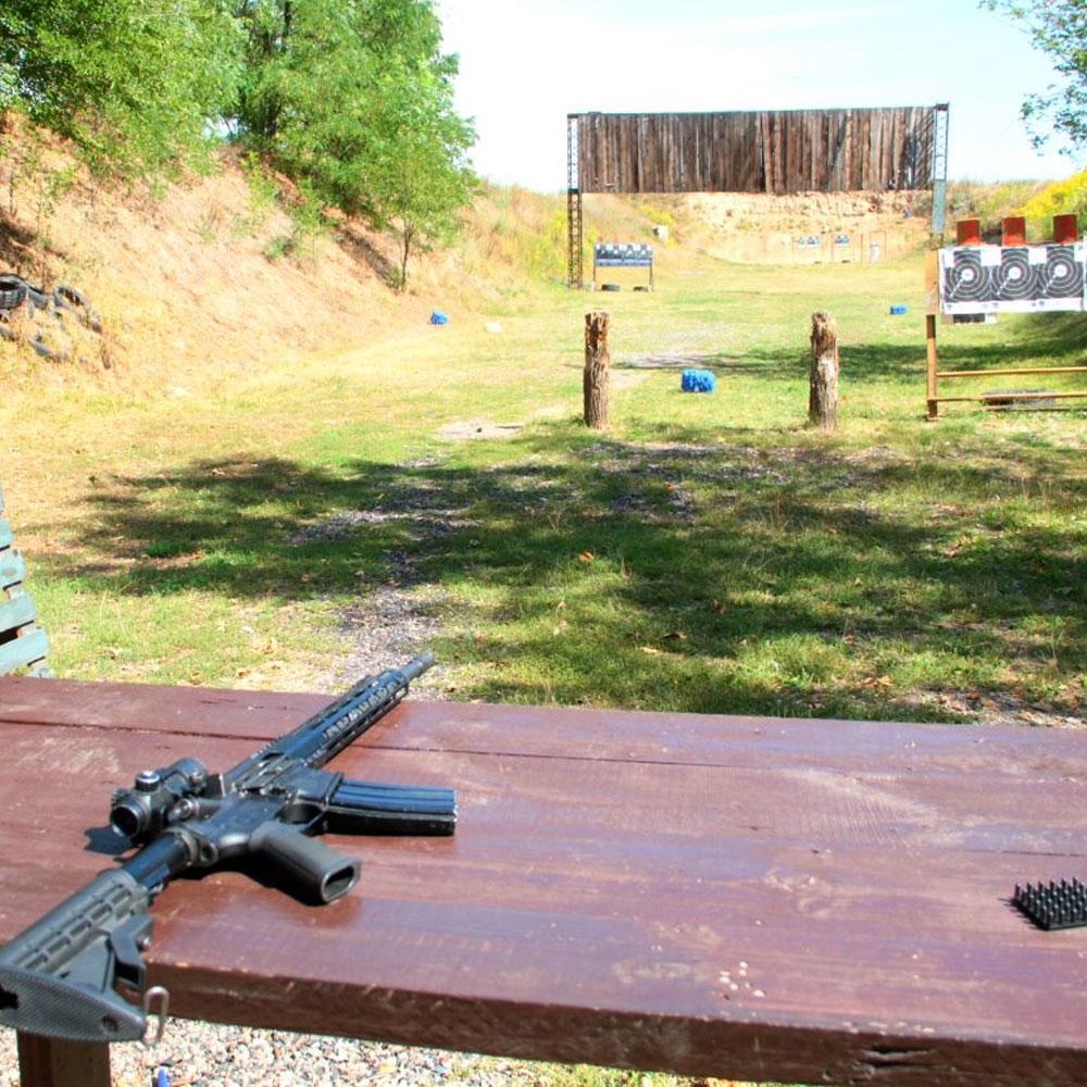 Open-air TGK outdoor shooting range with covered shooting positions