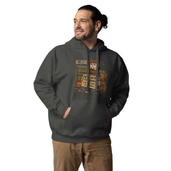 “Will Work for Ammo” Hoodie – Man’s Best Friend & Second Best Offer
